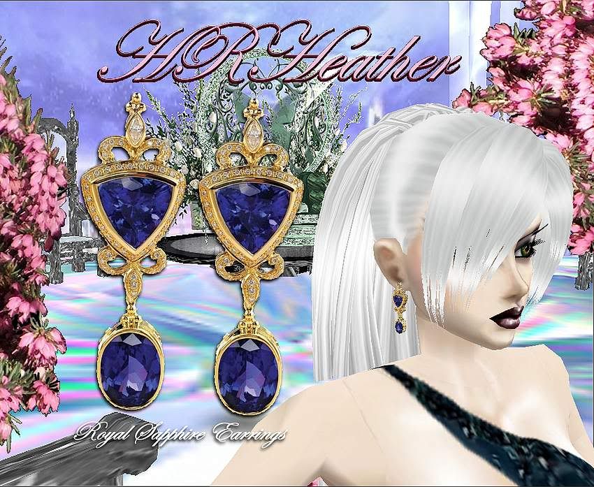  HRHeather's sapphire Royal blue birthstone earrings