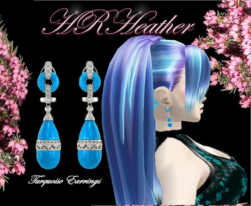  HRHeather's turquoise blue birthstone earrings
