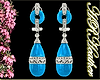 Turquoise and diamond earrings  flat so they look dainty