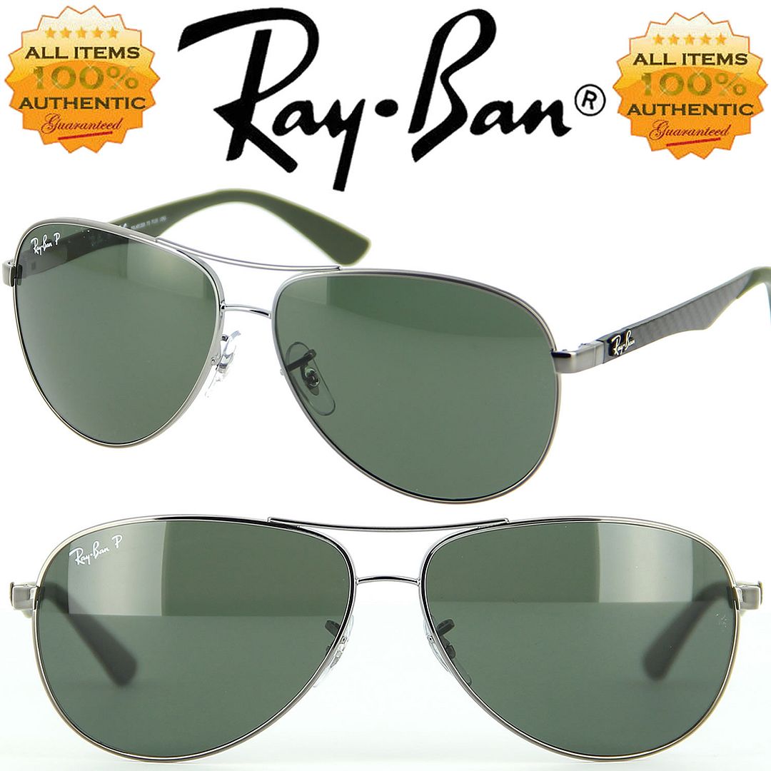 RAY BAN TECH RB 8313 004/N5 3P CARBON FIBRE POLARIZED LENSES PILOT ...