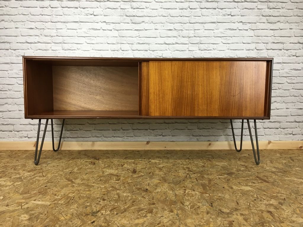 Retro Vintage G Plan Teak Sideboard Industrial Hairpin Legs Mid Century