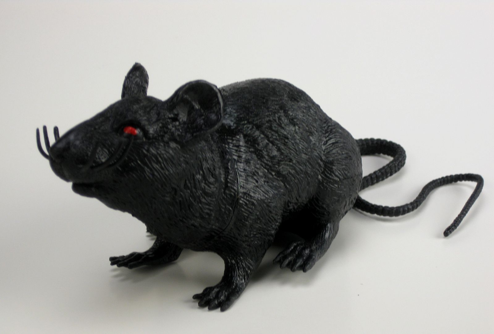 BLACK RUBBER RAT Halloween Rodents Rats Toy Party Mouse Stage Prop