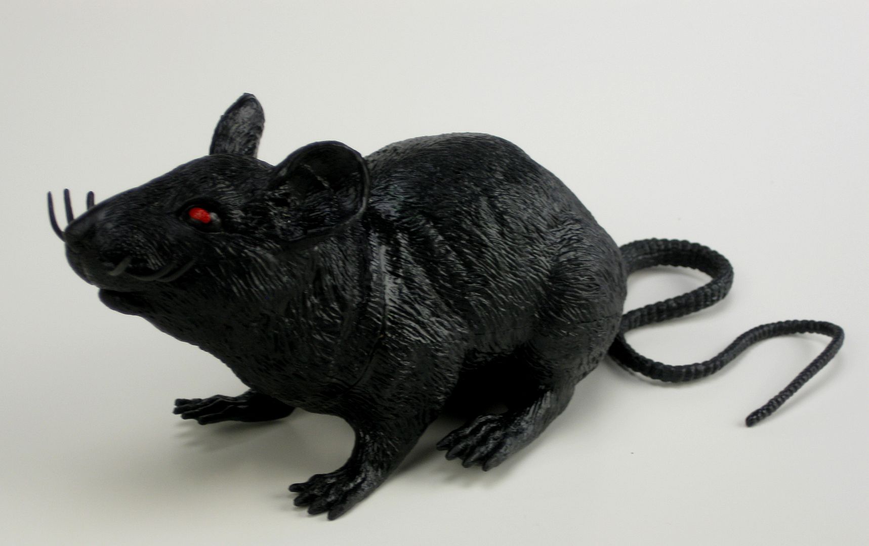 BLACK RUBBER RAT Halloween Rodents Rats Toy Party Mouse Stage Prop