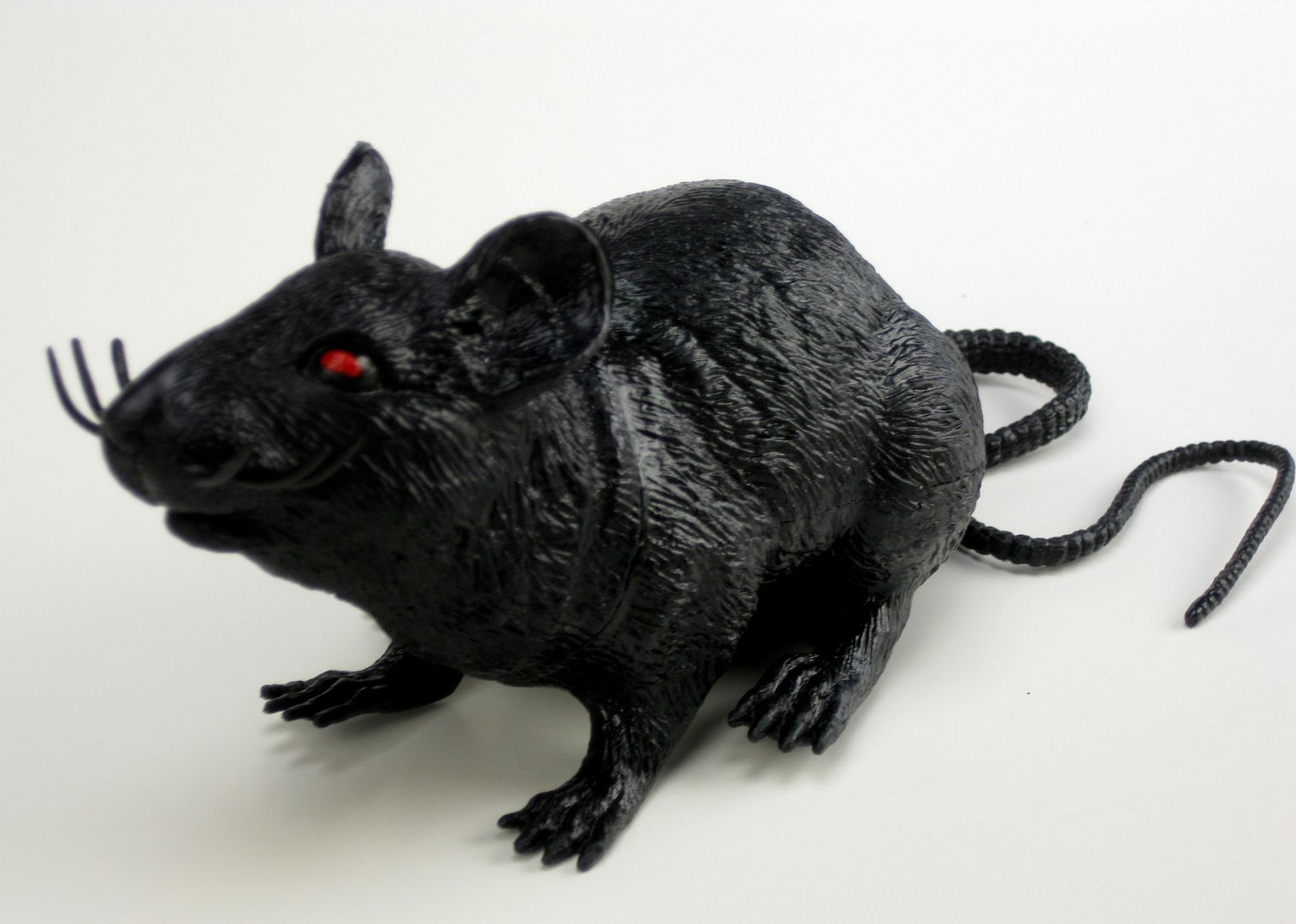 BLACK RUBBER RAT Halloween Rodents Rats Toy Party Mouse Stage Prop