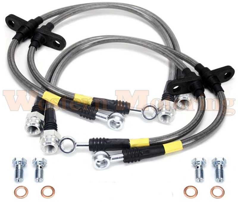 FOR 90-93 INTEGRA DB DA RED STAINLESS STEEL HOSE BRAIDED DRUM BRAKE LINE//HOSE