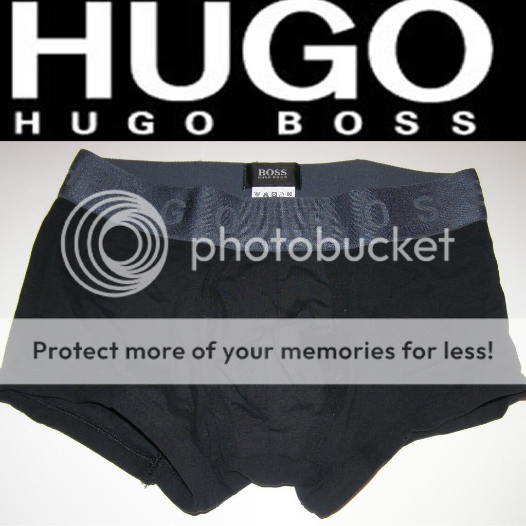 Large Band Hugo Boss Logo Microfiber Brushed Black Boxer Short Brief