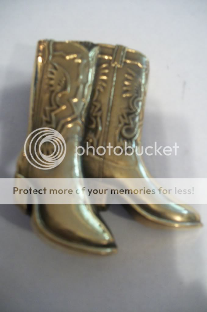 Vintage COWBOY Boots Baron Brass Belt Buckle, Cool  